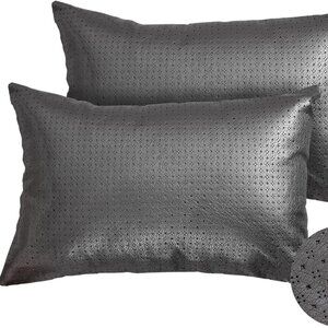 Deconovo Deco Pillowcases Star Perforated Pattern Luxury Solid Faux Leather